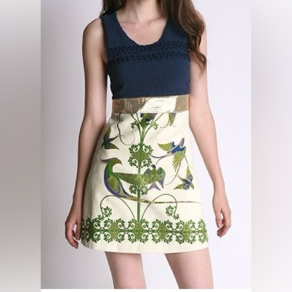 Free People Luminous Foiled Bird Festival Boho Dress